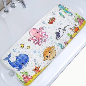 Tapis De Bain Antidérapant Mng 100x40cm,Tapis De Baignoire Antidérapant Avec 200 Ventouses En Pvc,Tapis De Douche Avec Animaux Marins De Dessin Animé Pour Enfants Et Bébé - Neuf