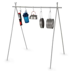 Support Suspendu Portatif Pliable De Camping D'acier Inoxydable Pour Le Cintre De VêTements De Pot - Neuf