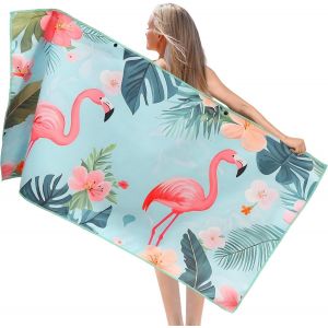 Serviette De Plage Xxl En Microfibre 90 X 180 Cm,Serviette De Plage En Microfibre Compacte Et Résistante Au Sable,Légère Et À Séchage Rapide,Serviette De Voyage Pour La Plage,La Gym,Les - Neuf