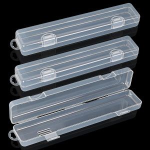 Mevronisshop-Lot De 3 Bo&icirc;tes &Agrave; Couverts Pour Les D&eacute;placements - En Plastique - 27 Cm - R&eacute;utilisables - Pour L'ext&eacute;rieur, Les Voyages, Le Camping, L'&eacute;cole - Neuf