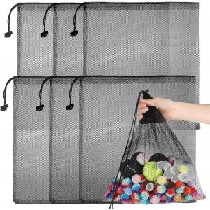 Acdsgd-Lot De 6 Sacs Color&eacute;s En Maille Avec Cordon De Serrage Pour Jouets De Plage, Ballons, V&ecirc;tements De Camping, Sacs En Maille Pour Le Rangement D'&eacute;quipements De Sport, Sac De Rangement Multifonction Avec - Neuf