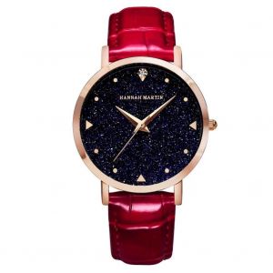 &Eacute;tanche Ciel &Eacute;toil&eacute; Montre Femme Mode Ceinture Simple Roman Montre-Bracelet Rouge - Neuf