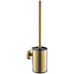 Brosse WC et support en acier inoxydable,montage mural,facile à installer,long manche,nettoyant robuste pour salle de bain,or brossé (doré 2) - Neuf