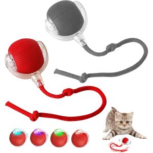 Balle Interactive Pour Chat-Jouet Électrique Interactif Pour Chat-Smartball Jouet Interactif Pour Félins-Jouet Interactif Pour (Rouge + Gris) - Neuf
