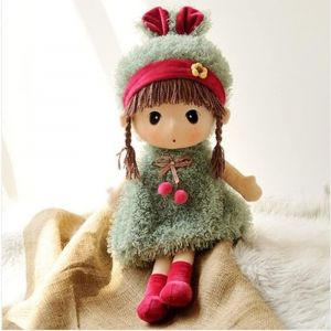 KALANKA-Poupée de Chiffon Fille Bébé Poupée Jouet en Peluche Jouet Poupée Adorable 1er Âge Conte de Fées Princesse Poupée Mignonne Plush Toys Cadeau de Naissance Noël Anniversaire Baptême,Vert B,TU - Neuf