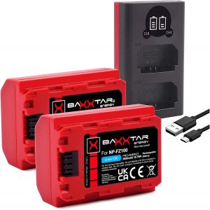 MONDODIGITALE-Pro Np-Fz100 Pack De Batteries 2600Mah (Génération Iv) Également Compatible Avec Sony Alpha 6700 A1 7C-Ii 7Cr 7-Iv 7R-V Zv-E1 Fx3 Fx30 (Avec Mini Lcd Dual - Entrée Usb-C/Microusb) - Neuf