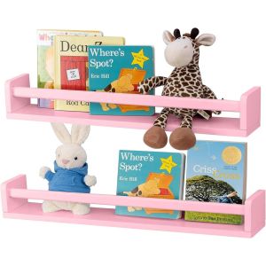 Lot De 2 Étagères Murales Pour Chambre D'enfant, 40 Cm, Pour Salon, Salle De Bain, Chambre À Coucher (Rose) - Neuf