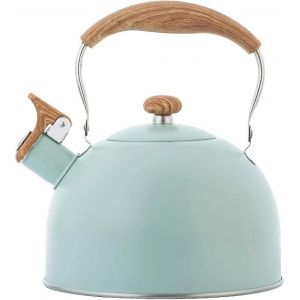 Bouilloire Sifflante De 2,5 L Pour Plaque De Cuisson, Grande Th&eacute;i&egrave;re En Acier Inoxydable Avec Poign&eacute;e Isol&eacute;e Pour Cuisini&egrave;re &Agrave; Gaz Ou - Neuf