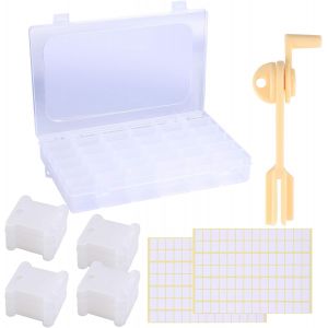 Kalanka-Lot De 106 Bo&icirc;tes De Rangement En Plastique Pour Broderie Au Point De Croix Avec Enrouleur De Bobine Et Autocollants Vierges Pour Bricolage, Couture, Accessoires De Point De Croix - Neuf