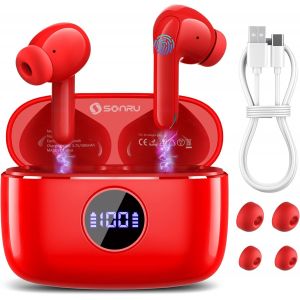 lbgwp60-Ecouteurs Bluetooth Sans Fil, Casque Sans Fil Bluetooth 5.3Avec Écran Led,Hi-Fi Son Stéréo Enc 4 Réduction Bruit, Écouteurs Blue Tooth 40H, Ip6 Étanche Sport Oreillette Adapté Ios/Android, Ro - Neuf