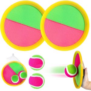 Mdy-Jeu Catch Ball Et Toss, Raquette De Plage 2 Pagaies Et 2 Balles, Jeu De Balle Velcro Enfants, Balle Raquette Scratch Jeux Pour Jardin Extérieur Cour Piscine Plage 2 3 5 4 6 7 8 9 10 Ans - Neuf