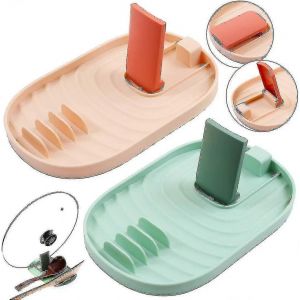 Repose-Cuill&egrave;re Pour La Cuisine,Porte-Spatule De Cuisine Multifonction,Porte-Cuill&egrave;re,Ensemble D'ustensiles De Cuisine,Conception Suspendue De Mise &Agrave; Niveau,Conception Pliable - Paquet De 2 - Neuf