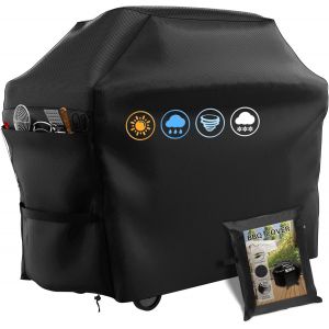 LORANKA-Housse Barbecue Gaz, Bache Barbecue Exterieur Rectangulaire 145 x 61 x 117 CM,Housse Plancha 210D Etanche,Anti-UV Imperm&eacute;able pour Weber, Holland, Jennair Campingaz etc - Neuf