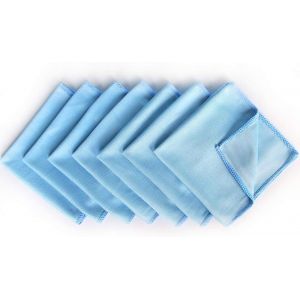 KGABERY-Lot De 8 Chiffons De Nettoyage En Microfibre Pour Vitres,Miroirs,Pare-Brise,Écran D'Ordinateur,Tv,Tablettes,Plats,Objectifs D'Appareil Photo,Sans Produits Chimiques,Bleu,Lot De 8) - Neuf