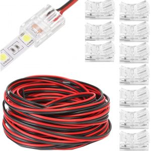 Kalanka-Kit De Connecteur De Lumi&egrave;re Led Rvb 3528 2835 2 Broches 8 Mm, Comprend Un C&acirc;ble D'extension Led De 20 M, Un Connecteur Sans Espace, Pour Une Connexion Rapide De Bande Led De 8 Mm Au Fil - Neuf
