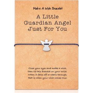 Eryi-Bracelet D'ange Gardien Porte-Bonheur Fait Main En Argent Bracelet Avec Pendentif Ange En Métal Pour Femmes Filles Famille Meilleur Ami Anniversaire Bijoux Cadeau - Neuf