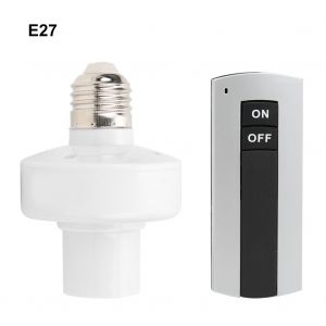 Douille d'ampoule avec telecommande sans fil et coque ignifuge pour PC, douille de lampe E27 - Neuf