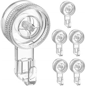 Lot De 6 Crochet Ventouse Mural Transparent,Crochet Mural Puissant 5KG Plastique,Patère Porte Serviette Salle de Bain Attache Crochet Manteau Couronne Ustensile Ventouse Douche Cuisine - Neuf