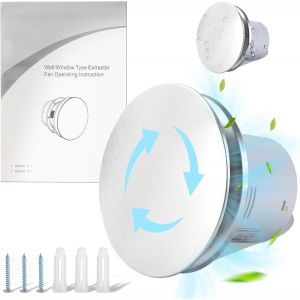 Ventilateur de Salle de Bain,Extracteur d'air 100 mm,Extracteur Dair Salle de Bain Automatique,Conduit 34 dB,Ventilateur de WC Silencieux,Ventilateur Dextraction Mural.[I382] - Neuf