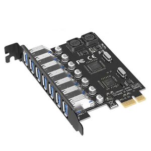 7 Ports USB 3.0 Carte d'Extension PCI Express pour PC de Bureau, Compatible avec Windows et Linux, Pas pour PCIe Riser - Neuf