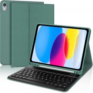 &Eacute;tui avec clavier pour iPad 10&egrave;me g&eacute;n&eacute;ration 10,9"" 2022/iPad 11e g&eacute;n&eacute;ration A16 11"" 2025, italien QWERTY amovible sans fil Bluetooth Clavier, pour iPad 10/11e g&eacute;n&eacute;ration Vert fonc&eacute; - Neuf
