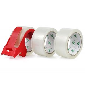 Lot De 3 Rouleaux De Ruban Adh&eacute;sif D'emballage En Carton Transparent 66 M X 48 Mm-Mat&eacute;riau D'emballage Pour Colis Et Carton-Haute Adh&eacute;rence-Qualit&eacute; Professionnelle - Neuf