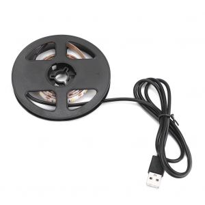 HJLIAN Retroeclairage LED pour TV avec eclairage d'etagere USB, bande lumineuse basse tension 5 V (blanc 1 m) - Neuf