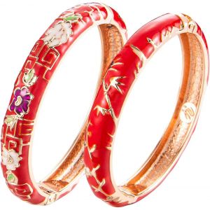 Bracelet En Émail Pour Femme, Bracelet Floral Vintage Fait À La Main, Cadeau De Bijoux, Bracelet Multi-Pièces En Laiton Doré Pour Femme, Cadeau De Fête Des Mères De La Part De Sa Fille - Neuf
