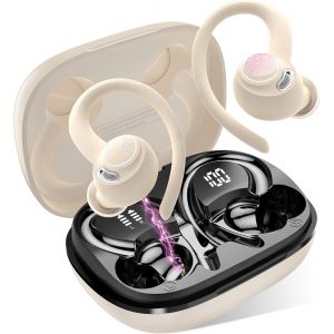 Ecouteurs Bluetooth Sans Fil Sport, 2025 Headphones 5.4 Hifi Stéréo, Ecouteurs Sans Fil Avec Enc Mic, Ecouteur Pour Courir, Ip7 Étanche Écouteur, 40H, Oreillette Sans Fil, Casque Écran Led, Noir - Neuf