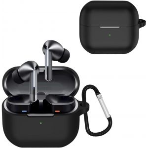 Coque pour Samsung Galaxy Buds 3/Galaxy Buds 3 Pro, Antichoc en Silicone Souple avec Porte-cl&eacute;s, Anti-Rayures &Eacute;tui de Protection pour Samsung Galaxy Buds 3 Pro - Noir - Neuf