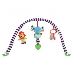 Arche De Poussette Pour Bebe, Jouet Sensoriel Pour Nouveau-Ne, Berceau, Musique Suspendue, Dessin Anime, Pince, Violet - Neuf