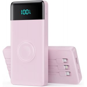 Eryi-Batterie Externe 10800mah Avec 3 Câbles Intégrés&chargeur Pour Apple Watch,6-In-1 Power Bank Pd 25w+Qc4.0 Charge Rapide Chargeur Externe Usb C,Chargeur Portable Pour I-Watch/Iphone/Galaxy/Huawei - Neuf