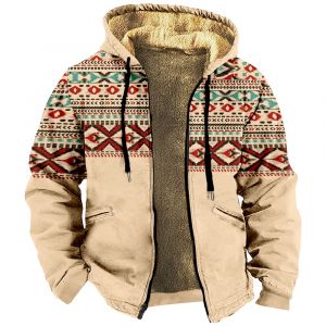 Sweat-Shirt À Manches Longues Pour Hommes Et Femmes,Sweats À Capuche Zippés,Manteau Décontracté,Veste Rétro,Vêtements D'hiver,Tribu Aztèque - Neuf