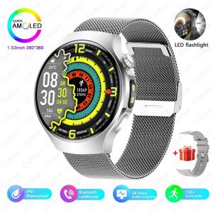 2025 Pour Huawei Montre 5 Montre Intelligente Hommes Lampe De Poche Led Gps Montre De Sport 390*390 Hd Amoled Fréquence Cardiaque Bluetooth Appel Smartwatch.Silver Net. - Neuf