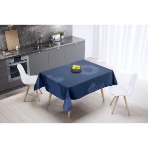 Sjzg-, Anti-Moisissure, S&eacute;chage Rapide, R&eacute;sistant Aux Taches, Lavable En Machine, 100% Polyester Nappe De Table, Bleu, 140 X 140 Cm - Con&ccedil;u Et Fabriqu&eacute; En Turquie - Neuf