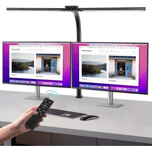 Lampe De Bureau Led Puissante,24w 80cm Bureau Pince D'architecte,10 Luminosité 10 Températures Couleur,Protection Yeux Ecran Pcavec Télécommande & Usb Pour Travail De Bureau Étude - Neuf