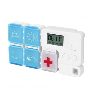 Hjlian Pilulier Portable A 5 Compartiments Avec Minuterie Et Rappel De Medicaments (Bleu Ciel) - Neuf