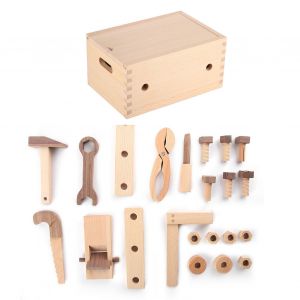 Kit D'outils D'entretien Pour Enfants En Hetre, Multifonction, Montage Et Demontage, Education Precoce, Boite A Outils De Menuisier, Jouet - Neuf