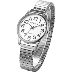 Eryi-Montre Mode Simple/Facile À Lire/Grand Cadran Numérique/Montre À Bracelet Élastique - Neuf