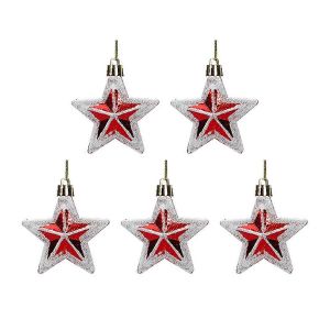 Étoile rouge arbre de Noël décoration pendentif accessoires,B - Neuf