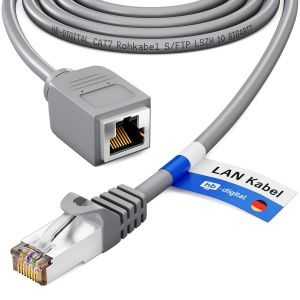 KAL-Câble Patch De 7,5M Extension Cat.7 Rj45 Mâle Femelle Adaptateur Extension Ethernet Connecteur De Câble Réseau Lan 10 Gbit/S Câble Brut S/Ftp Sans Halogène Pimf 600 Mhz Cat7 Cat6A - Neuf