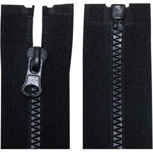 C63882-Lot De 2 Fermetures Éclair Injectées N°3 70 Cm Séparables-Tirette Déco-Curseur En Métal-Couleur Noir-Maille Glissière Vêtement Couture Mercerie Veste - Neuf