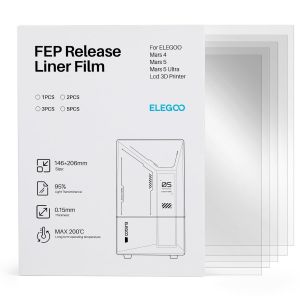 Lot de 5 Film FEP pour Mars 4, Mars 5 et Mars 5 Ultra Imprimante 3D LCD avec Transmission de la Lumière 95%, 206 * 146 mm², Épaisseur 0.15mm - Neuf