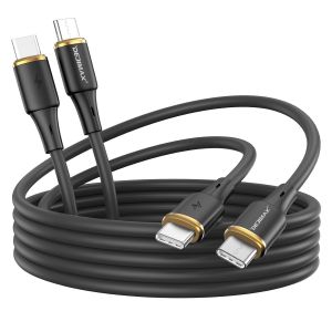 CLOUDDS-Câble Charge Usb-C Vers Usb-C,[2M+2M,Lot De 2] Câble Type C Charge Rapide 60W Pd,Câble De Données Usb-C Ultra Rapide Compatible Avec Iphone 15+/Macbook/Ipad/Switch/Lg/Pixel/Android Type-C - Neuf