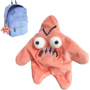 DDA-Angry Star Toy, Angry Star Face Plush, Angry Starfish Toy, Dancing Star Plush, Angry Moving Star Plush, Jouet à Farces et Attrapes pour Cadeau d'enfant, Pendentif Sac à Dos, Rose - Neuf