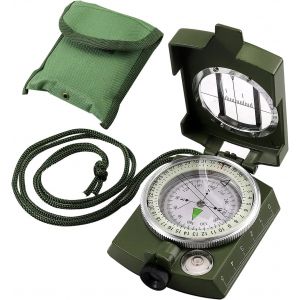 Compass, Hiking Compass Military Compass Multifunctional Waterproof Metal Sighting Compass With Carrying Bag And Bubble Levels For Hiking Camping Climbing Biking - Neuf