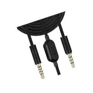 C&acirc;ble audio pour casque Logitech G433, prise jack 3,5 mm, fil de cuivre nu, contr&ocirc;le du volume, longueur 2 m, c&acirc;ble tress&eacute; noir, large compatibilit&eacute; - Neuf