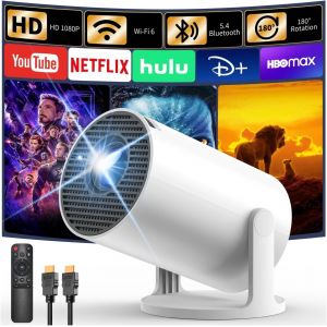 [Apps Intégrées&Andriod 11] Videoprojecteur Avec Wi-Fi 6 Et Bluetooth 5.4,Mini Projecteur Supporte 4K 1080P,Retroprojecteur Auto Keystone Compatibile Avec Hdmi/Tv Stick/Memory Stick/Laptop - Neuf