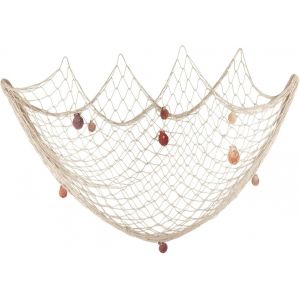 CMJAAGUR-200 Cm X 150 Cm Filet De P&ecirc;che Avec Coquilles Plage Th&egrave;me D&eacute;cor Pour La F&ecirc;te Maison Salon Chambre Style M&eacute;diterran&eacute;en D&eacute;cor D&eacute;coration Murale (Blanc), No&euml;l[M944] - Neuf