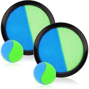KAL-Balle Raquette Scratch Jeux, Jeu Catch Ball Et Toss Avec 2 Pagaies Et 2 Balles, Jeu Exterieur Enfant Lancer Catch Ball Jouet Lancer Pour Jardin, Ext&eacute;rieur, Piscine, Plage, Cour - Neuf